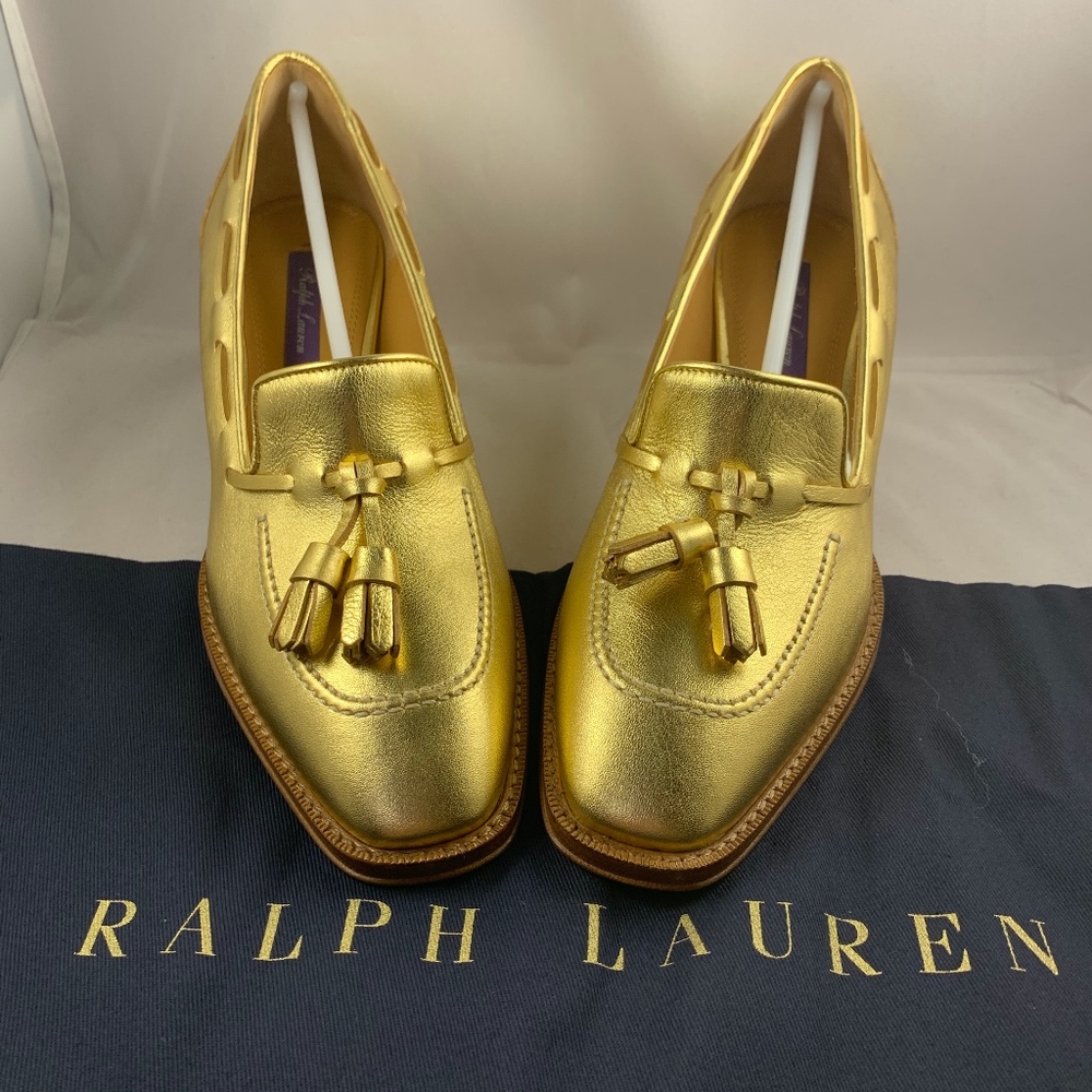 Ralph Lauren Purple Label Vayden Gold Box Calf